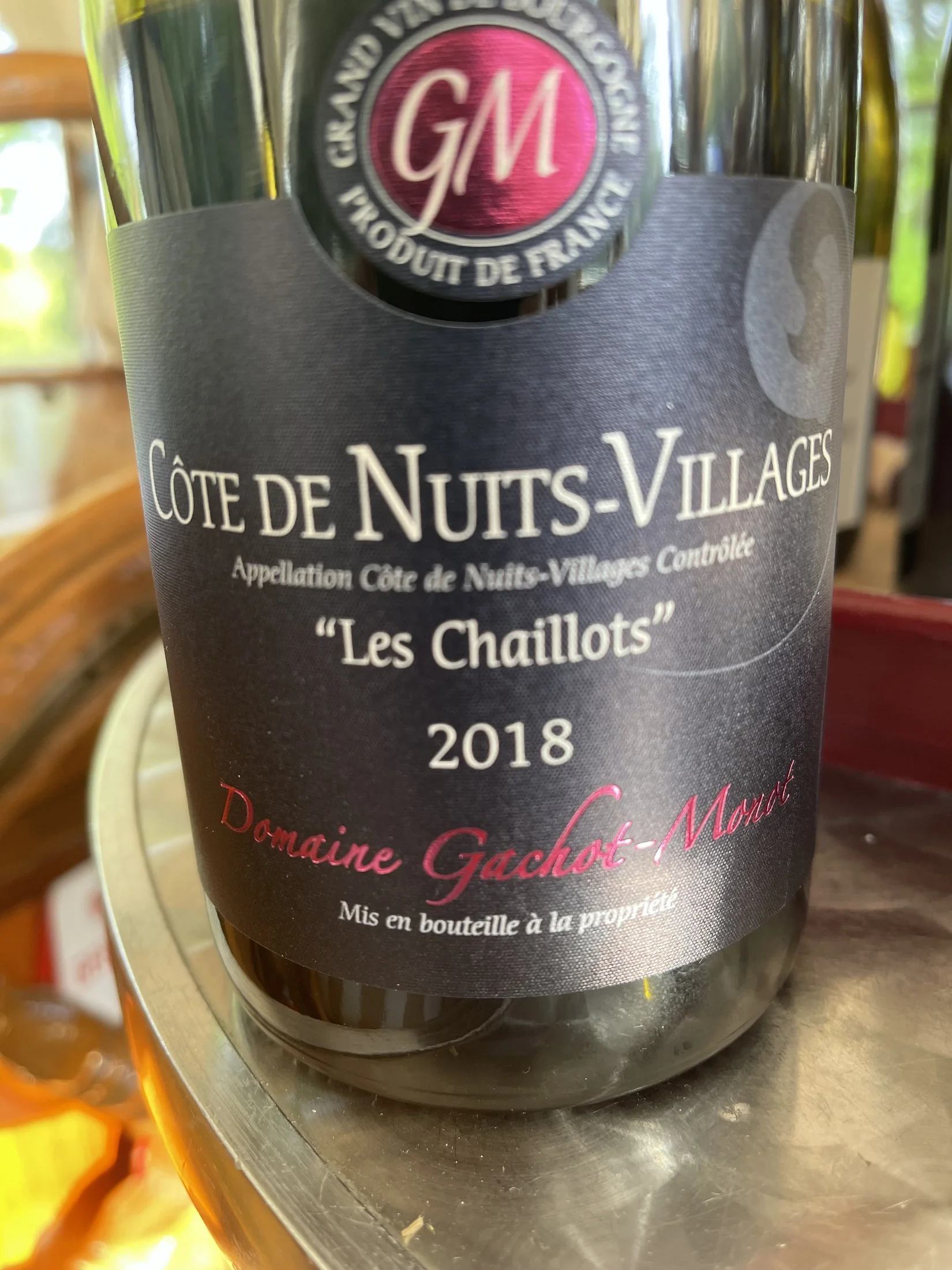 Étiquette de bouteille : Côte de Nuits-Villages · Les Chaillots · Domaine Gachot-Monot