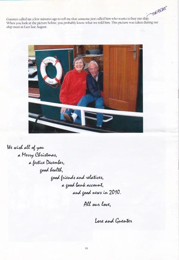 Message de Noël d’origine signé Lore et Günter, avec leur portrait