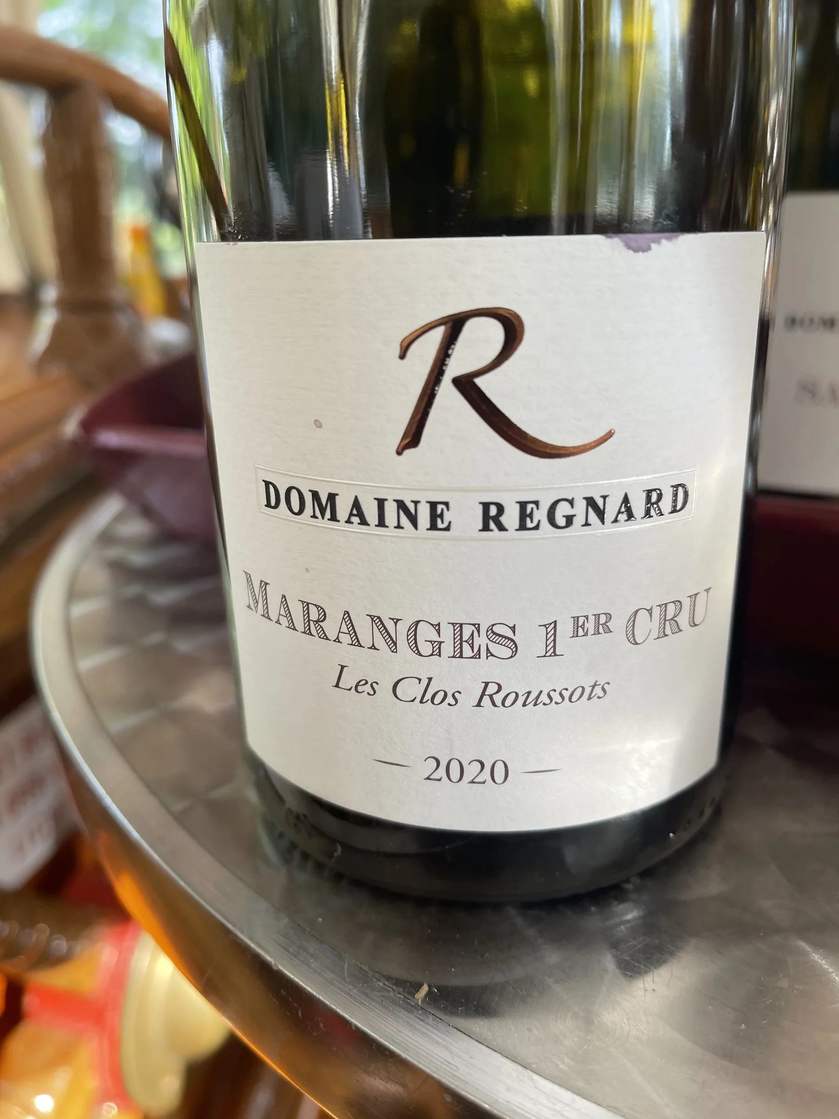 Étiquette de bouteille : Maranges 1er Cru · Les Clos Roussots · Domaine Regnard
